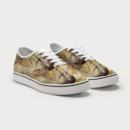 Tokyo-Tiger Nautical Chart Canvas Shoes