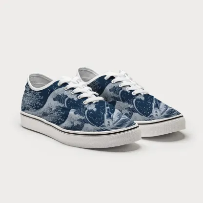 Tokyo-Tiger The Great Wave Off Beer Canvas Shoes