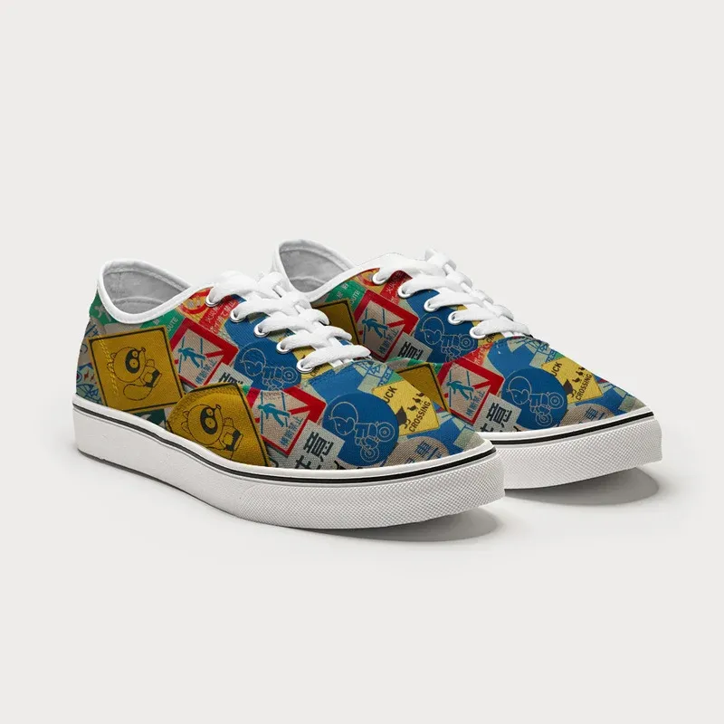 Tokyo-Tiger Playful Urban Sign Canvas Shoes