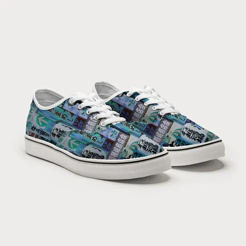 Tokyo-Tiger Tokyo Street Signs Blue Canvas Shoes