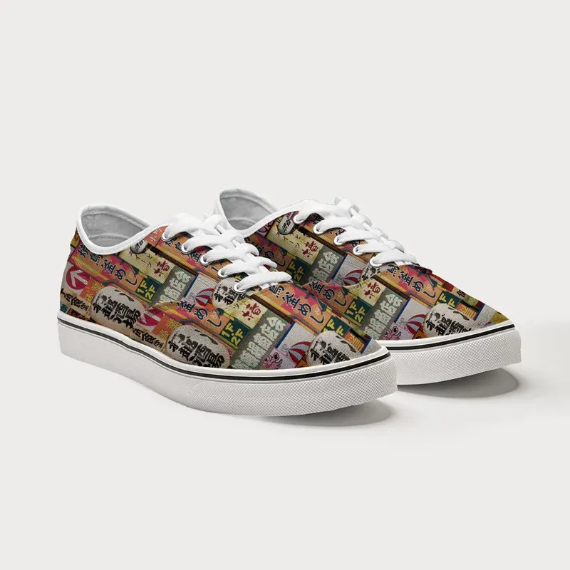 Tokyo-Tiger Tokyo Street Signs Orange Canvas Shoes