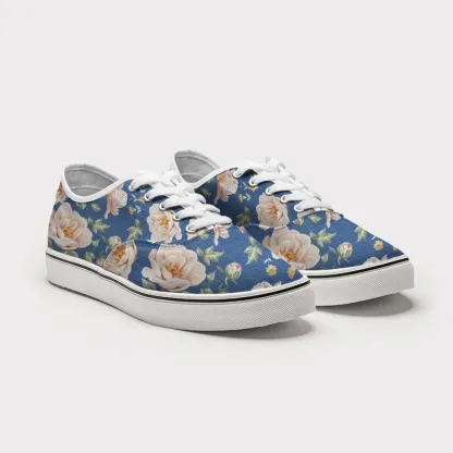 Tokyo-Tiger Flowers In The Waves Canvas Shoes