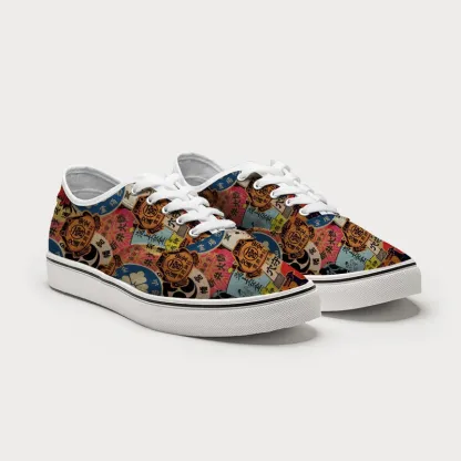 Tokyo-Tiger Japanese Amulet Canvas Shoes
