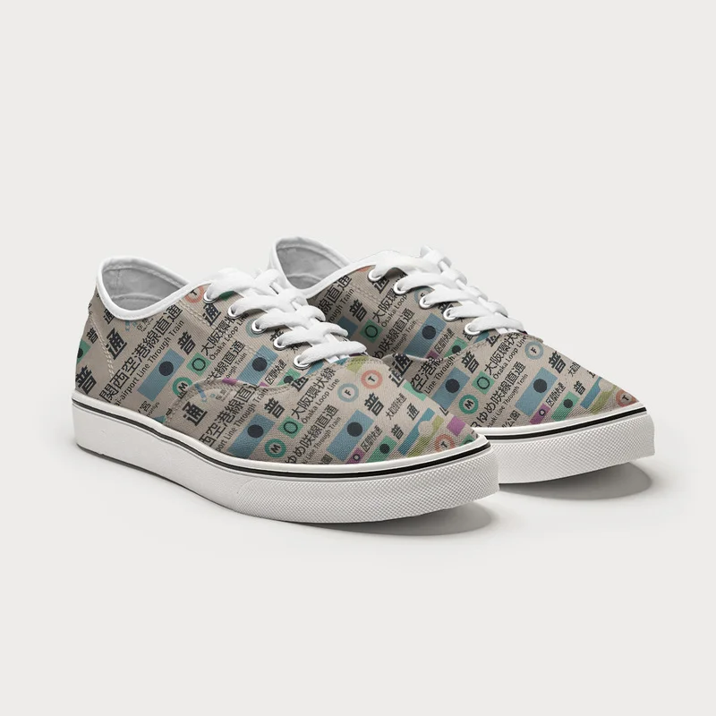 Tokyo-Tiger Japanese Train Routes Canvas Shoes