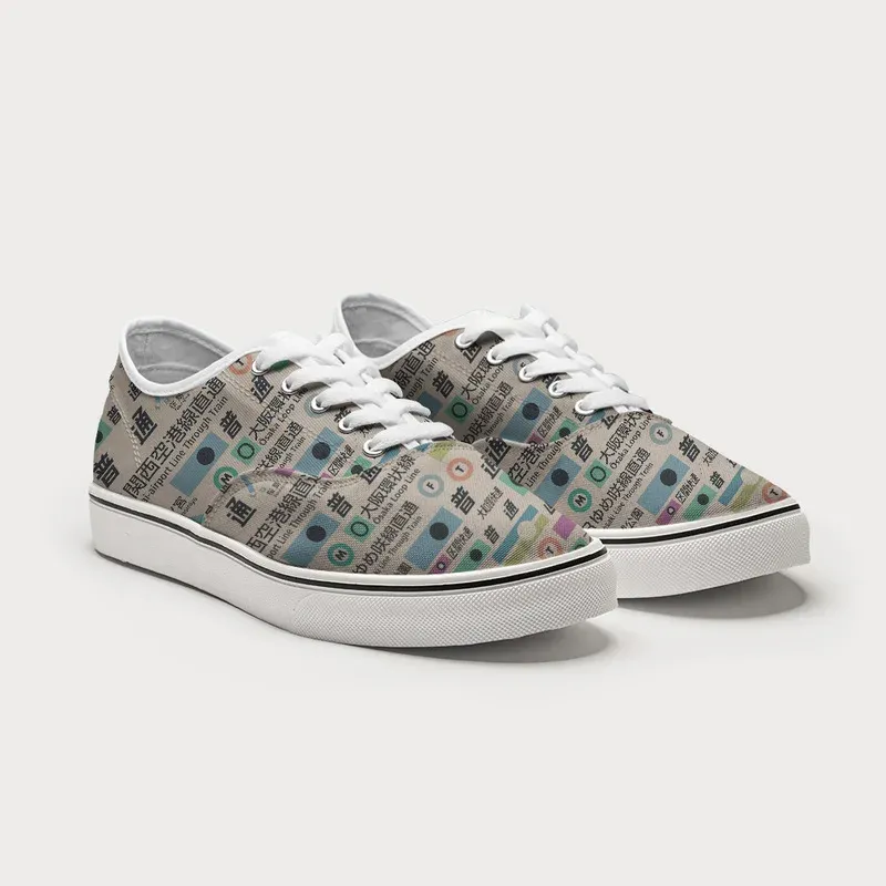 Tokyo-Tiger Japanese Train Routes Canvas Shoes