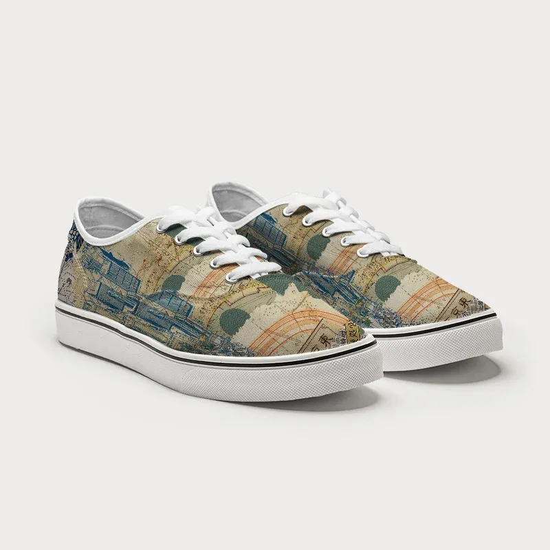 Tokyo-Tiger Old Tokyo Maps Canvas Shoes