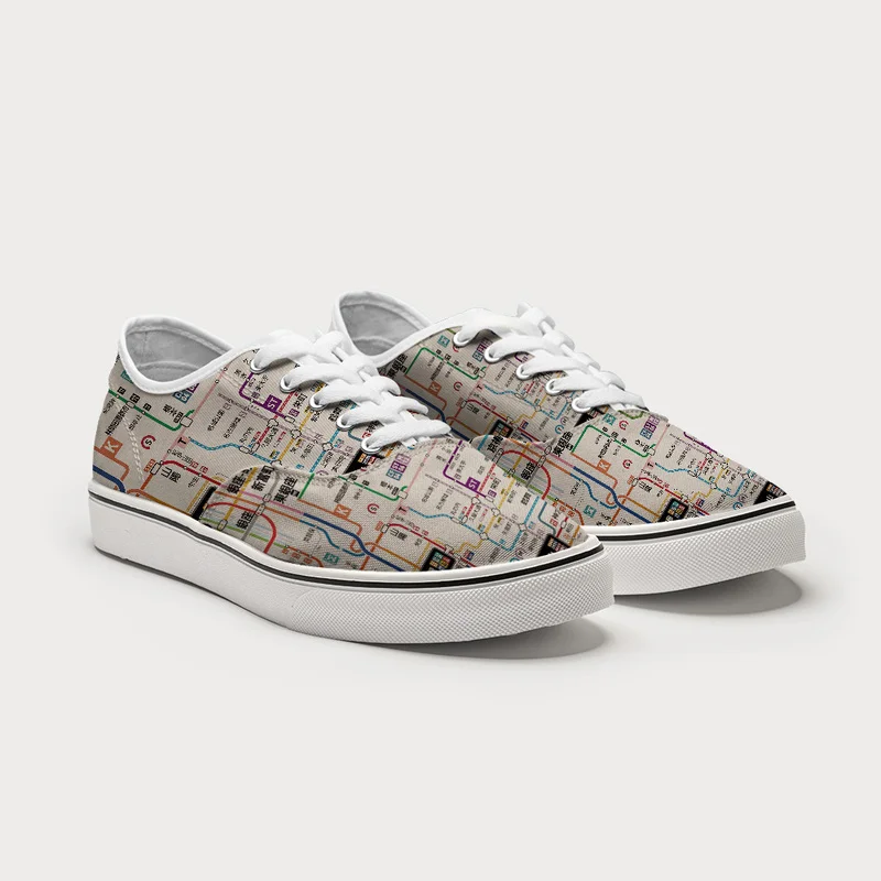 Tokyo-Tiger Tokyo Subway Map Canvas Shoes
