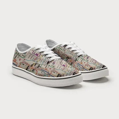 Tokyo-Tiger Tokyo Subway Map Canvas Shoes