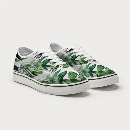 Tokyo-Tiger Tropical Leaf Dance Canvas Shoes