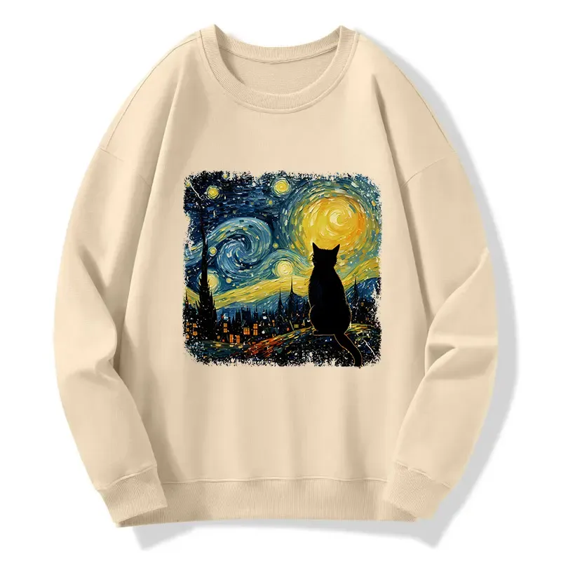 Tokyo-Tiger The Starry Night Cat Classic Sweatshirt