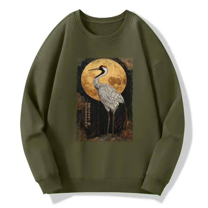 Tokyo-Tiger Vintage Japanese Crane Kanji Classic Sweatshirt