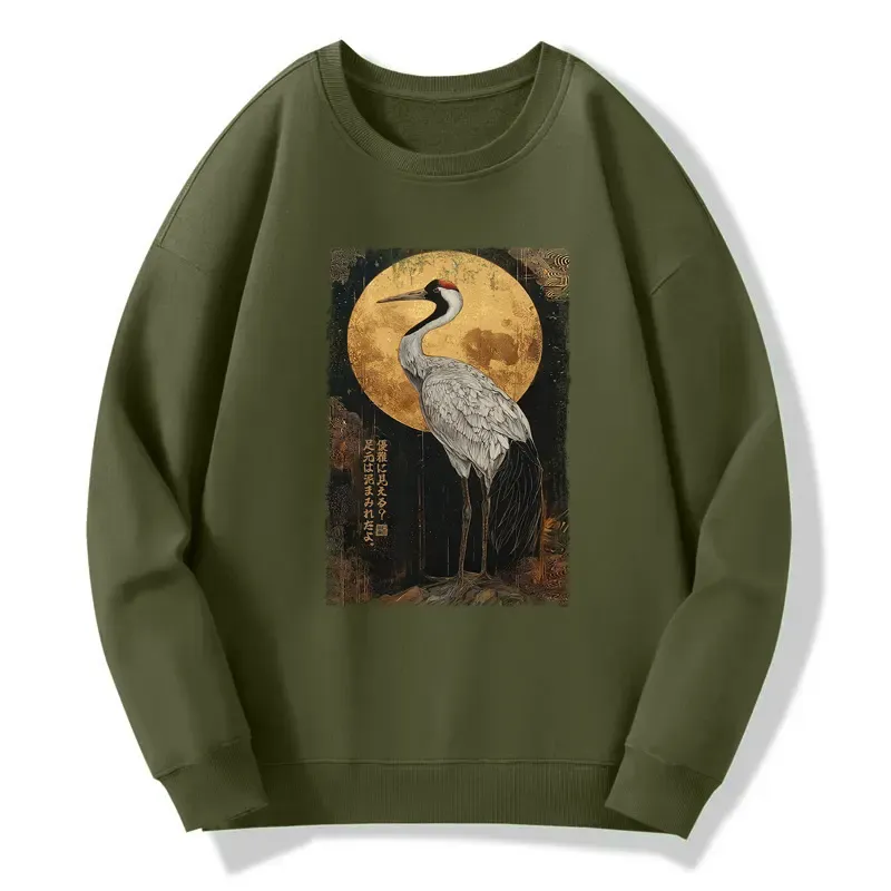 Tokyo-Tiger Vintage Japanese Crane Kanji Classic Sweatshirt
