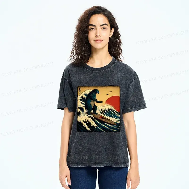 Tokyo-Tiger The Great Wave Washed T-Shirt