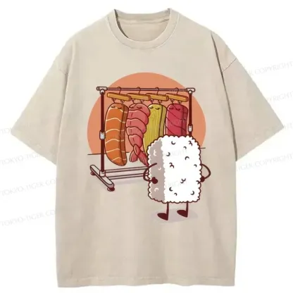 Tokyo-Tiger Which One Should I Wear Today Washed T-Shirt