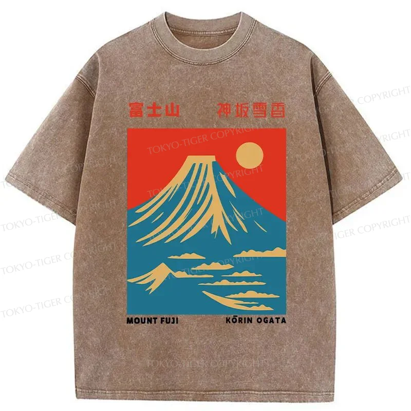 Tokyo-Tiger Mount Fuji Vintage Washed T-Shirt