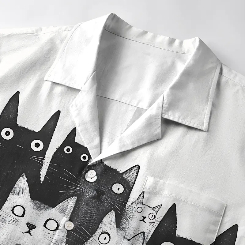 Tokyo-Tiger Funny Cats' Gaze Aloha Hawaiian Shirt