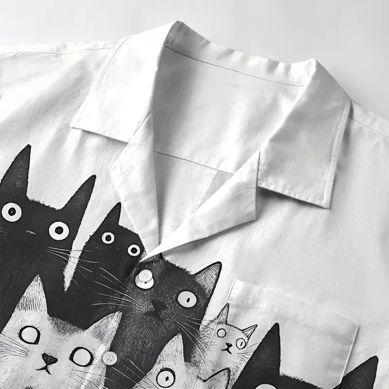 Tokyo-Tiger Funny Cats' Gaze Aloha Hawaiian Shirt