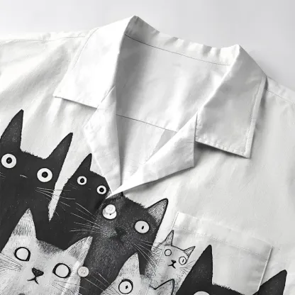 Tokyo-Tiger Funny Cats' Gaze Aloha Hawaiian Shirt