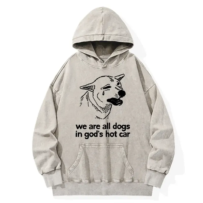 Tokyo-Tiger Sad Dog Funny Washed Hoodie