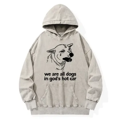 Tokyo-Tiger Sad Dog Funny Washed Hoodie