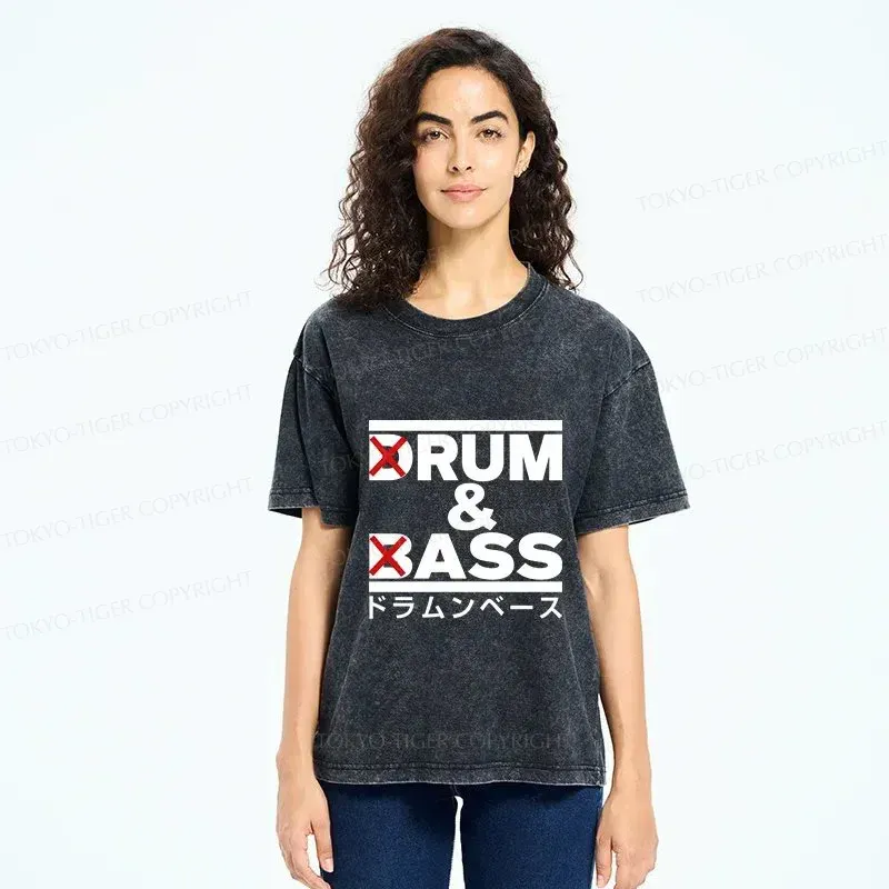 Tokyo-Tiger Drum And Bass Funny Washed T-Shirt