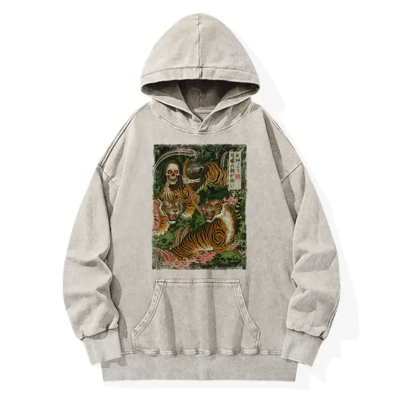 Tokyo-Tiger Death God And Tiger Washed Hoodie