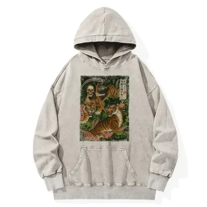Tokyo-Tiger Death God And Tiger Washed Hoodie