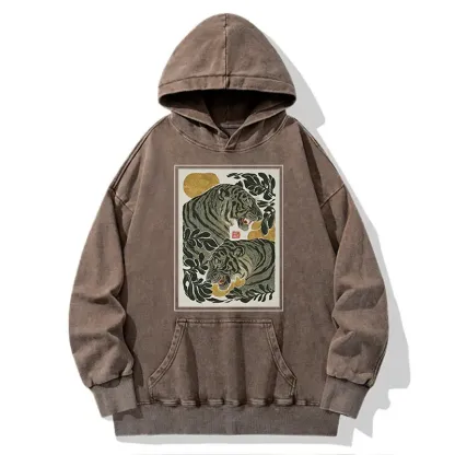 Tokyo-Tiger Woodcut Tiger Washed Hoodie