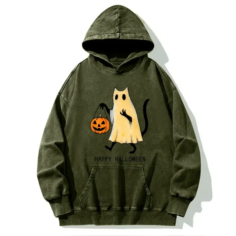 Tokyo-Tiger Halloween Cat Soul Washed Hoodie