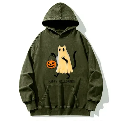 Tokyo-Tiger Halloween Cat Soul Washed Hoodie