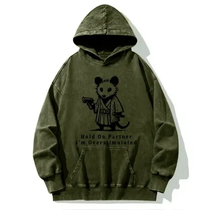 Tokyo-Tiger Funny Possum Samurai Washed Hoodie