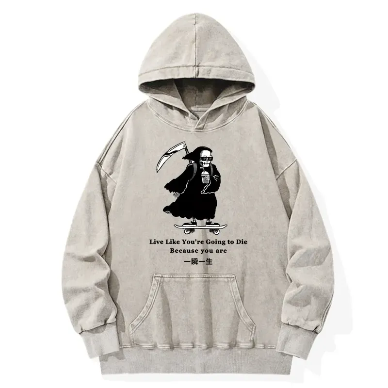 Tokyo-Tiger Death Skateboard Washed Hoodie