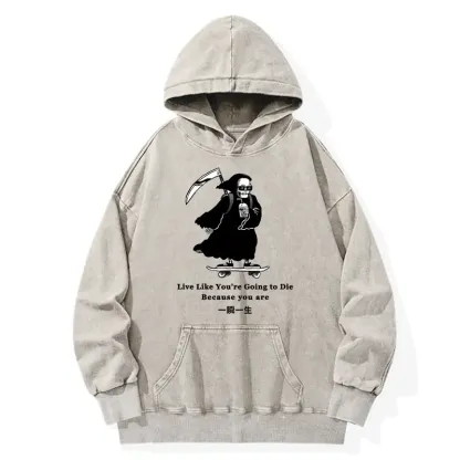 Tokyo-Tiger Death Skateboard Washed Hoodie