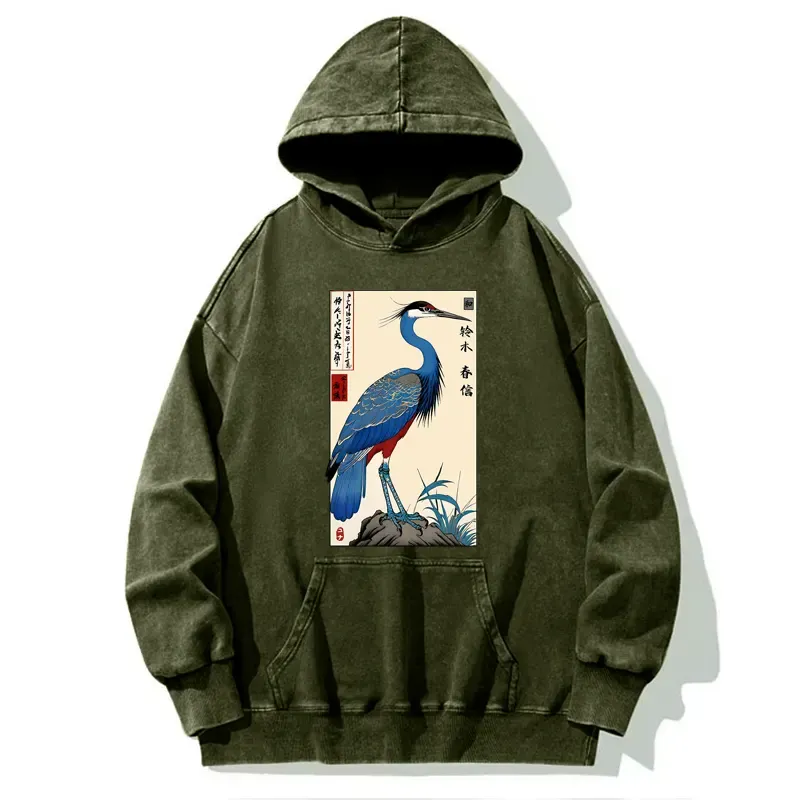 Tokyo-Tiger Colorful Crane Washed Hoodie