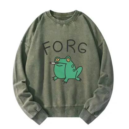 Tokyo-Tiger Smoking Frog Washed Sweatshirt