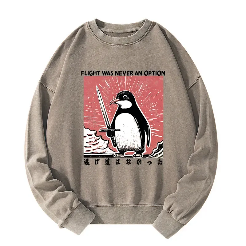 Tokyo-Tiger Fighting Penguin Washed Sweatshirt