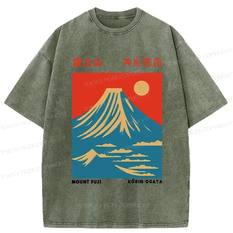 Tokyo-Tiger Mount Fuji Vintage Washed T-Shirt
