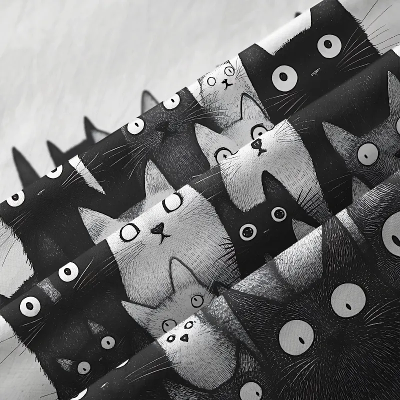 Tokyo-Tiger Funny Cats' Gaze Button-up Shirt