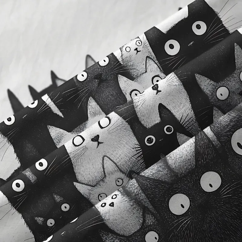 Tokyo-Tiger Funny Cats' Gaze Button-up Shirt