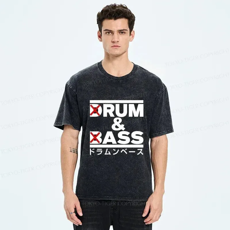 Tokyo-Tiger Drum And Bass Funny Washed T-Shirt