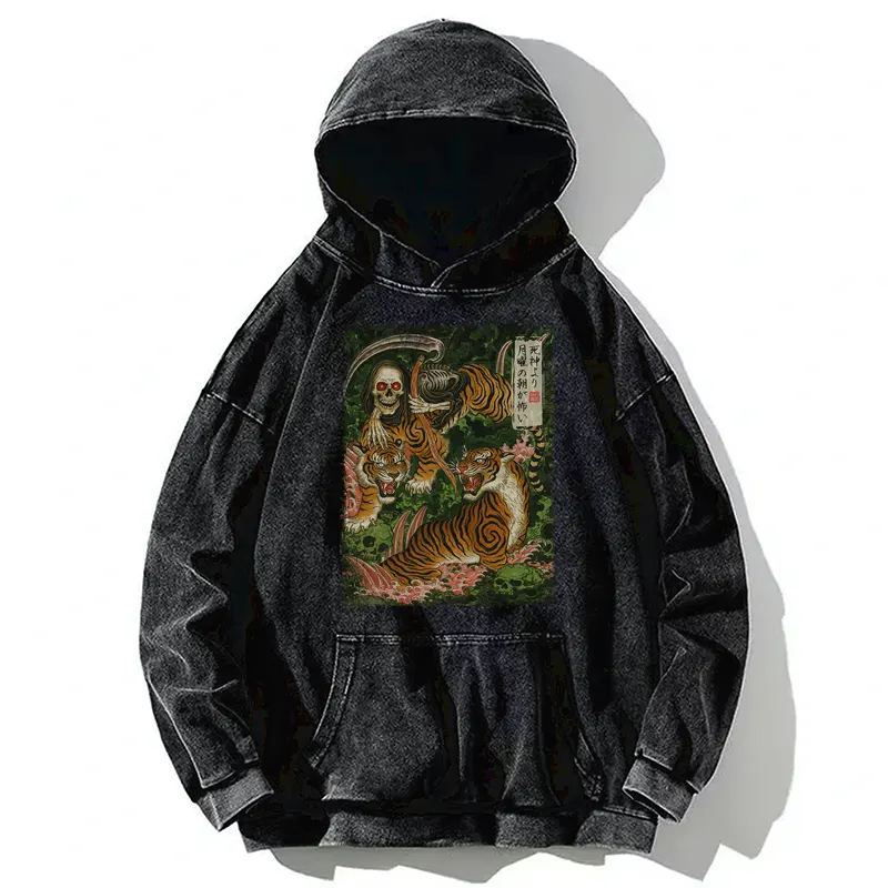 Tokyo-Tiger Death God And Tiger Washed Hoodie