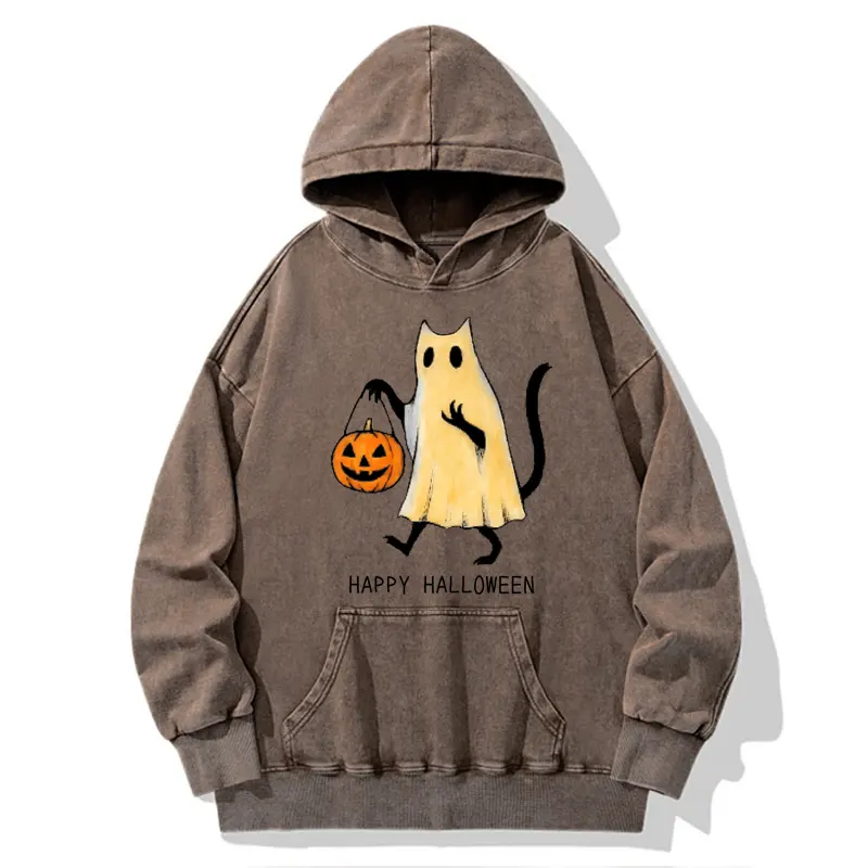 Tokyo-Tiger Halloween Cat Soul Washed Hoodie