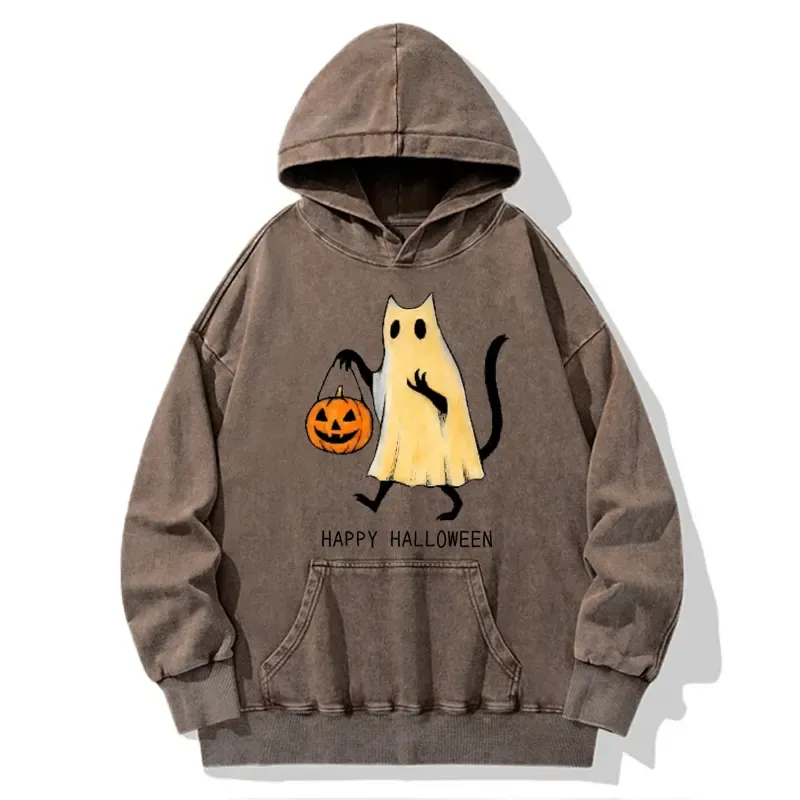 Tokyo-Tiger Halloween Cat Soul Washed Hoodie