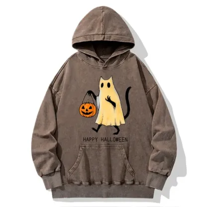 Tokyo-Tiger Halloween Cat Soul Washed Hoodie
