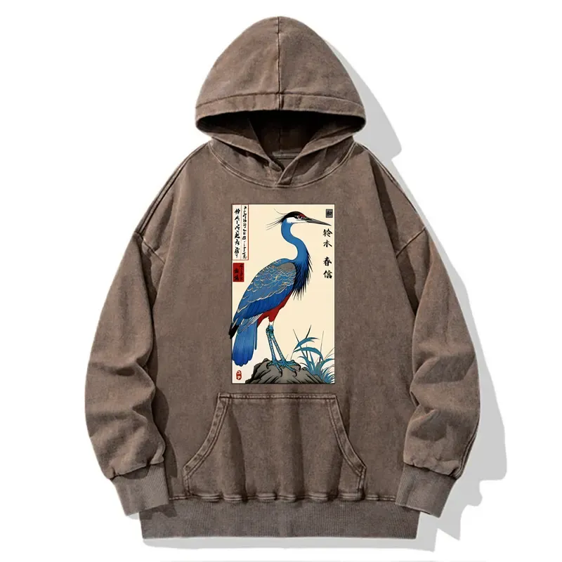 Tokyo-Tiger Colorful Crane Washed Hoodie