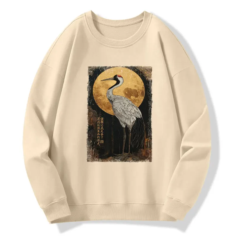 Tokyo-Tiger Vintage Japanese Crane Kanji Classic Sweatshirt