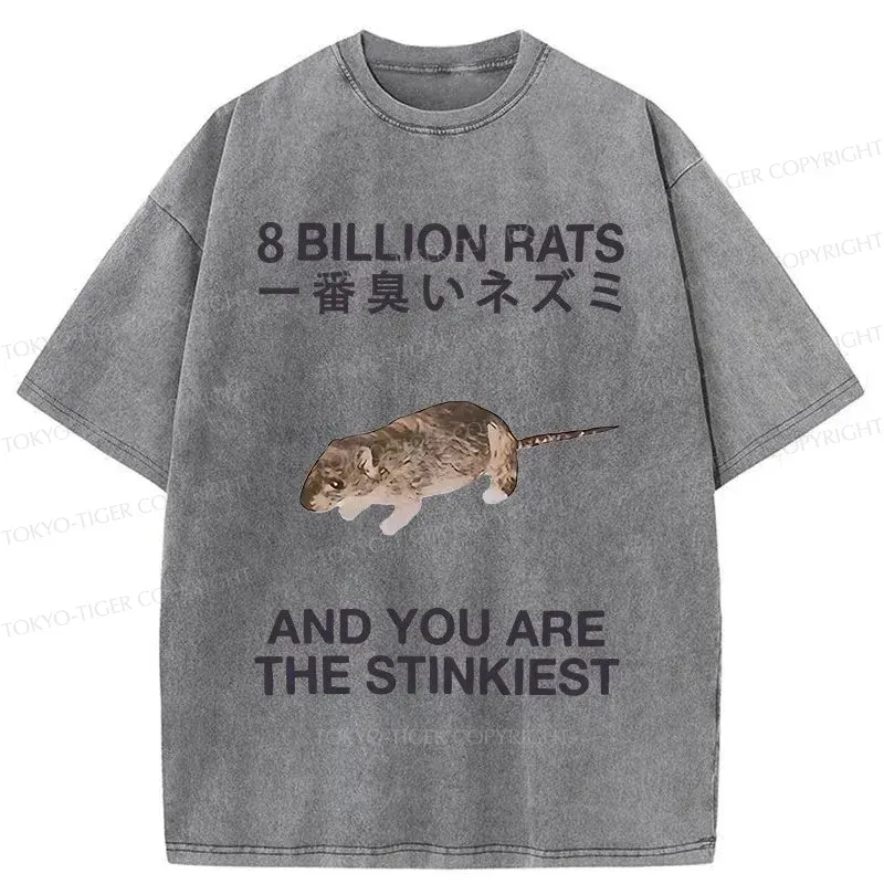 Tokyo-Tiger World's Stinkiest Rat Washed T-Shirt