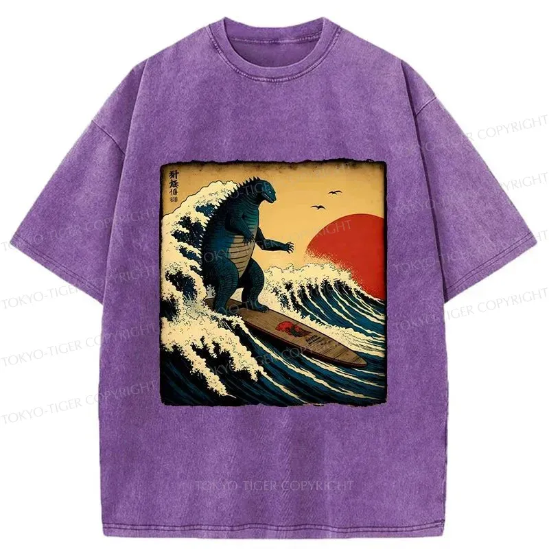 Tokyo-Tiger The Great Wave Washed T-Shirt