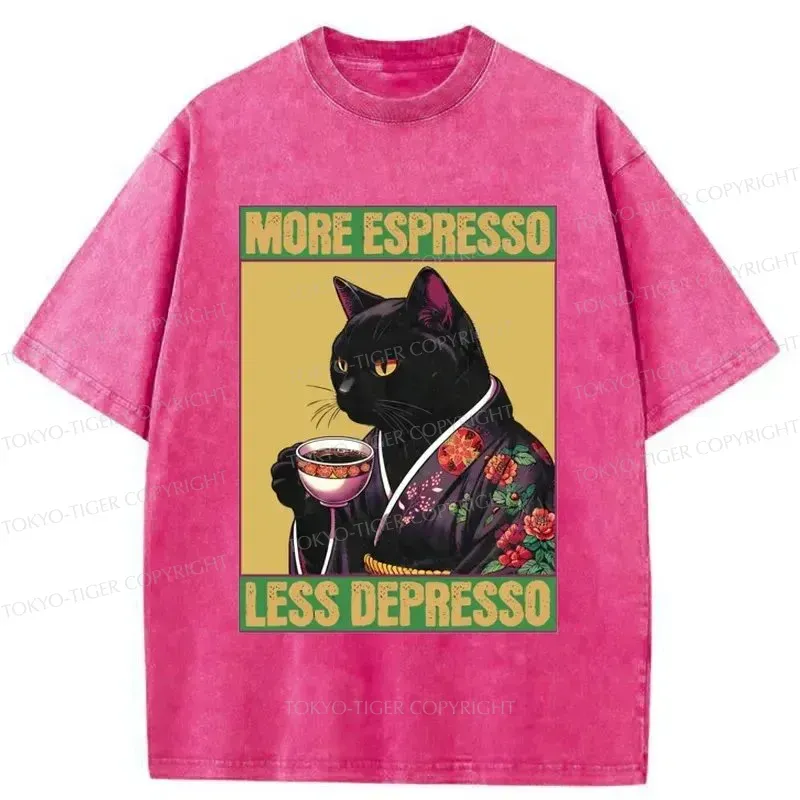 Tokyo-Tiger Up Caffeine Down Depression Washed T-Shirt