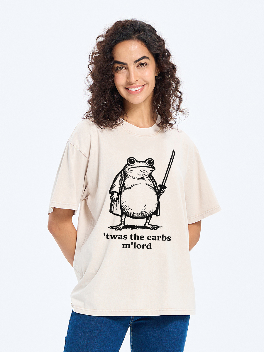 Tokyo-Tiger Funny Fat Samurai Frog Washed T-Shirt